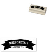 Houten Kunststempels/Vrolijke Kerstmisbanner Rubberstempel (Gestempeld)