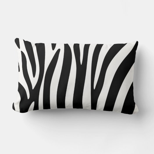 Houten kussen - Zwart-wit zebraprint (Voorkant)