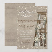 houten ladder en Rozen Sparkle Bridal Kaart (Voorkant / Achterkant)