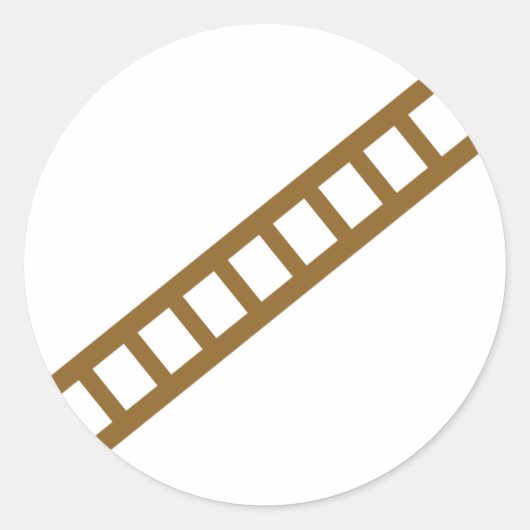 houten ladder ronde sticker (Voorkant)