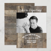 houten land rustieke Foto Zwangerschapsaankondigin Aankondiging (Voorkant / Achterkant)