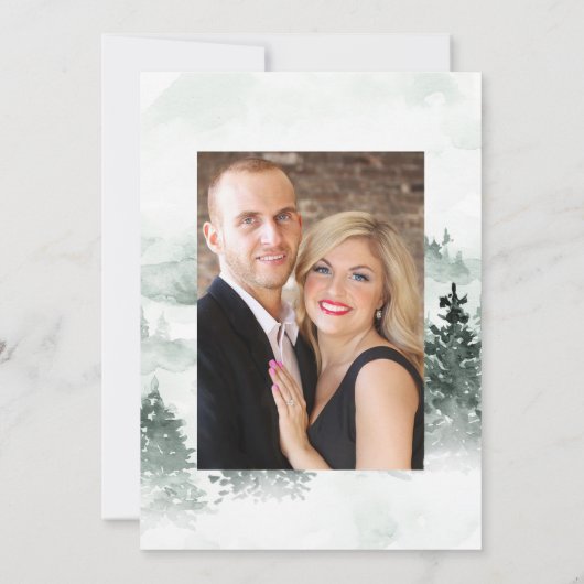 Houten Laurier Crest Monogram Huwelijksfoto Save The Date (Achterkant)