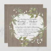 Houten laurierblad gebladerte met baby's adem kran kaart (Voorkant / Achterkant)