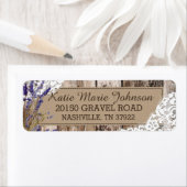 Houten Lavendel en Kant Rustiek Bruiloft Label (Insitu)