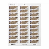 Houten Lavendel en Kant Rustiek Bruiloft Label (Full Sheet)