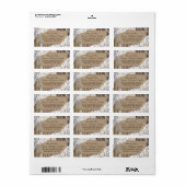 Houten Lavendel en Kant Rustiek Bruiloft Label (Full Sheet)