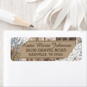 Houten Lavendel en Kant Rustiek Bruiloft Label (Insitu)