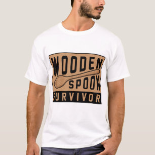 Houten Lepel Overlever Funny Ouderschap Humor T-shirt