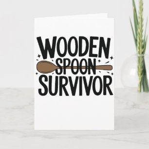 Houten Lepel Overlever Grappige Ouderschap Humor Kaart