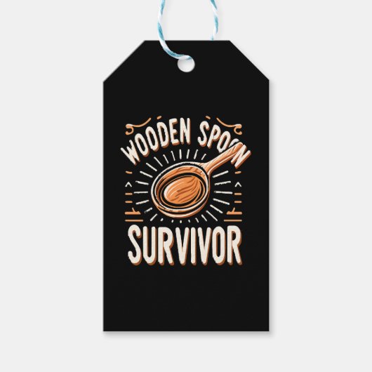 Houten lepel Survivor Cadeaulabel (Voorkant)