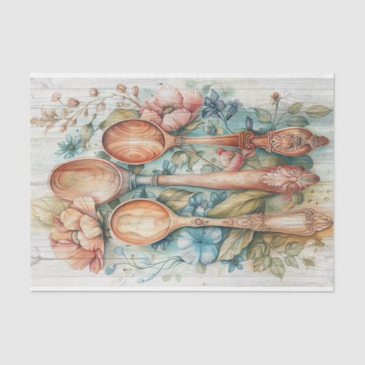 HOUTEN LEPELS BLOEMONTKOPPELING TISSUEPAPIER (Voorkant)