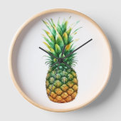 Houten Lijsten klok-ananas print (Voorkant)