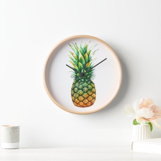 Houten Lijsten klok-ananas print (Huis)
