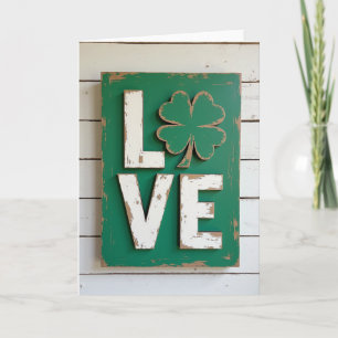 Houten Lucky Love-tekencard Kaart
