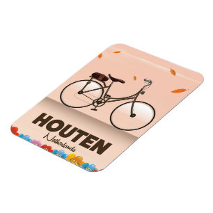 Houten Nederland reisaffiche. Magneet