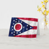 Houten Ohioan Vlag Kaart (Gele Bloem)
