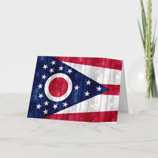 Houten Ohioan Vlag Kaart (Voorkant)