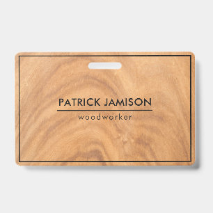 Houten ontwerp badge