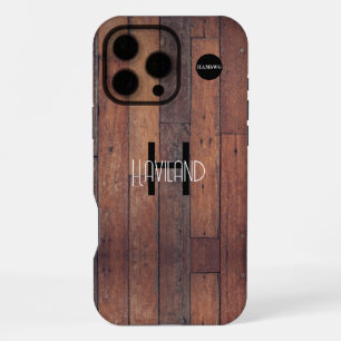 Houten Ontwerp Mobiele Telefoonhoes HAMbWG iPhone 16 Pro Max Hoesje
