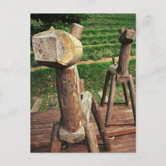 Houten paarden briefkaart