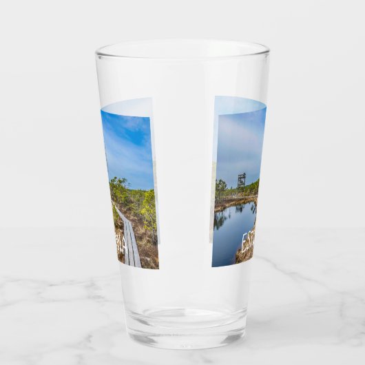 Houten pad over moeras in Estland Glas (Links)