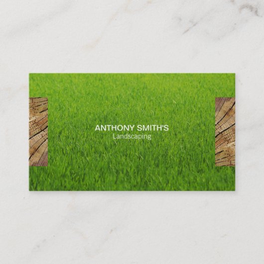 Houten Paneel en Gemaaid Gras 2 Visitekaartje (Voorkant)