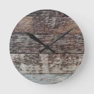 Houten Paneel   Rustiek Ronde Klok