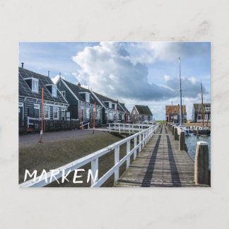 Houten pier in Marken, Nederland Briefkaart