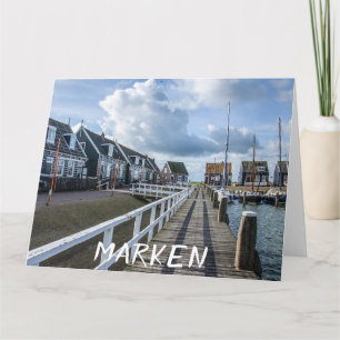 Houten pier in Marken, Nederland Kaart