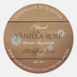 Houten plank Productverpakking Etiket Daisy Flower