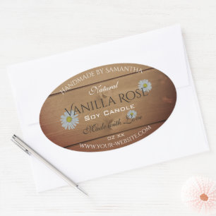 Houten plank Productverpakking Etiket Daisy Flower
