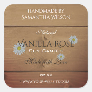 Houten plank Productverpakking Etiket Daisy Flower