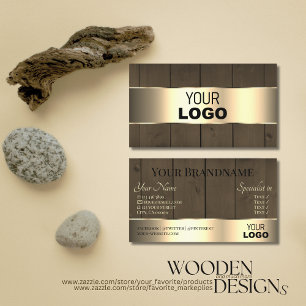 Houten planken Bruin Hout Graan Gold Border Visitekaartje