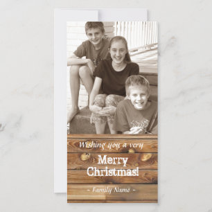 Houten Planken Foto Kerstkaart