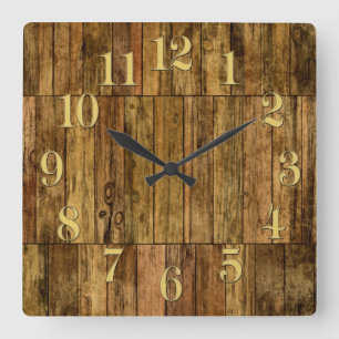Houten planken houten paneel effect klok