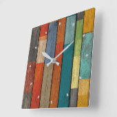 Houten Planken Wandklok Vierkante Klok (Hoek)