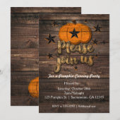 Houten pompoen- en sterren herfst uitnodigingen me (Voorkant / Achterkant)