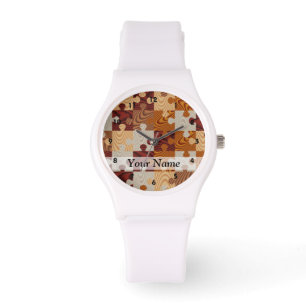 Houten puzzel horloge