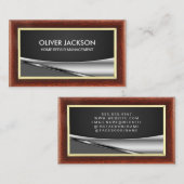 Houten rand | Metallic achtergrond Visitekaartje (Voorkant / Achterkant)