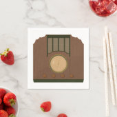 Houten Retro Radio Papier servetten (Insitu)