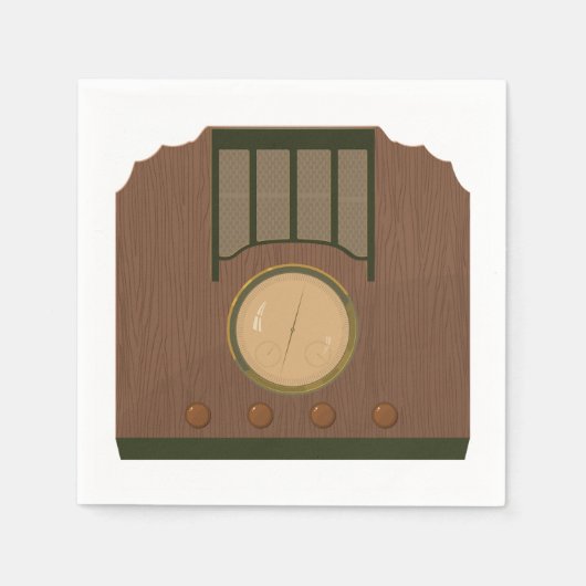 Houten Retro Radio Papier servetten (Voorkant)