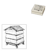 Houten Rubber Stamp - Bijenkorf Rubberstempel (Gestempeld)