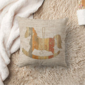 Houten schommelpaard  stijl linnen kussen (Deken)