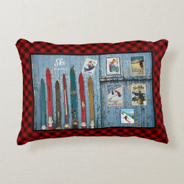  houten ski's / ski-Adverteren Posters Accent Kussen