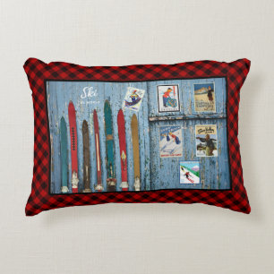  houten ski's / ski-Adverteren Posters Accent Kussen
