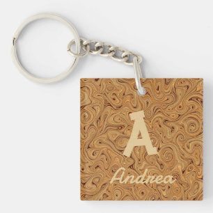 Houten spiraal sleutelhanger
