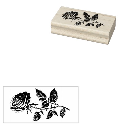 Houten Stempel met Oude Roos (Gestempeld)