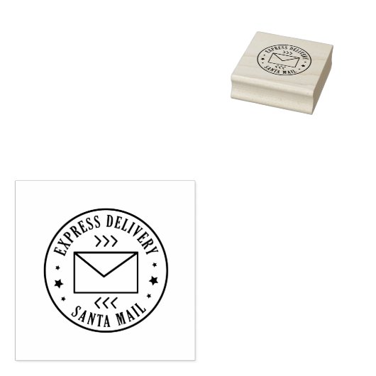 Houten stempel voor kerstpost expreslevering van d (Gestempeld)