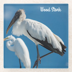 Houten Stork Glazen Onderzetter