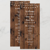 Houten & Stringlichten Trouwprogramma in Rustieke  Programma (Voorkant / Achterkant)